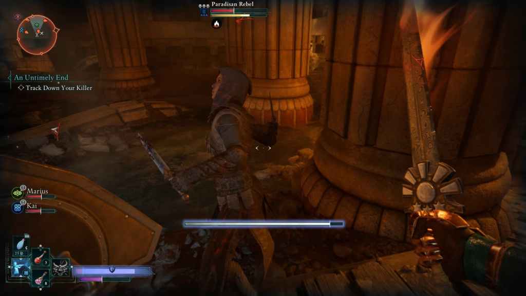 An enemy stunned after being parried in Avowed