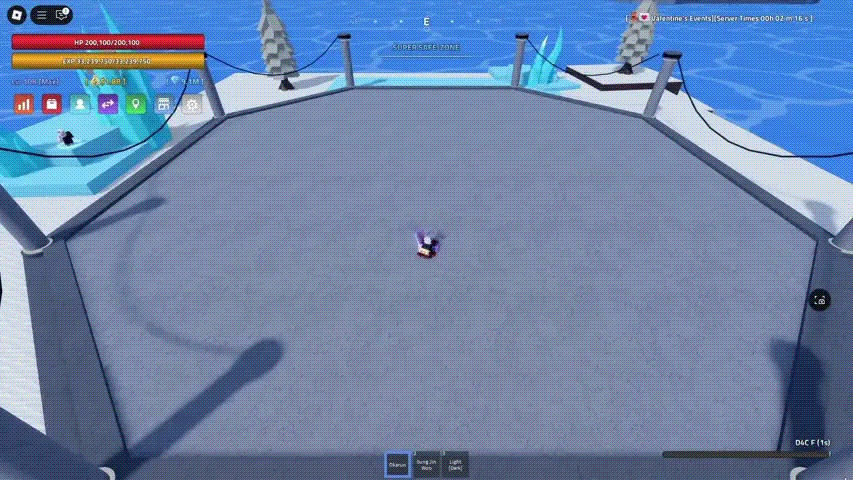 Showcase of Okarun's C move in Verse Piece Roblox experience