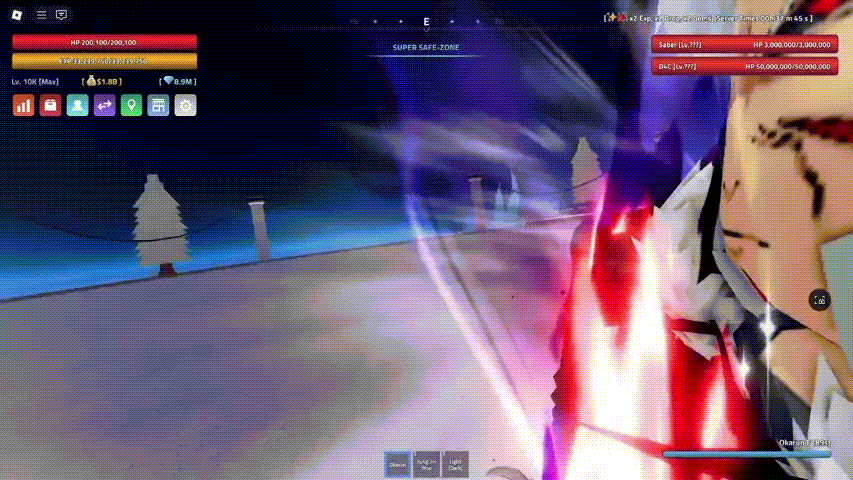 Showcase of the F move of the Okarun Spec from Verse Piece Roblox experience