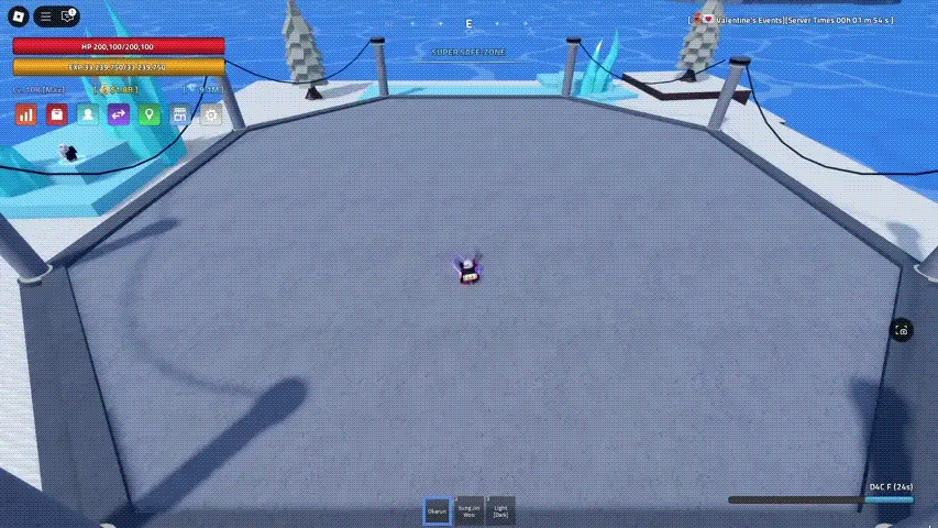 Showcase of Okarun's Z move in Verse Piece Roblox experience