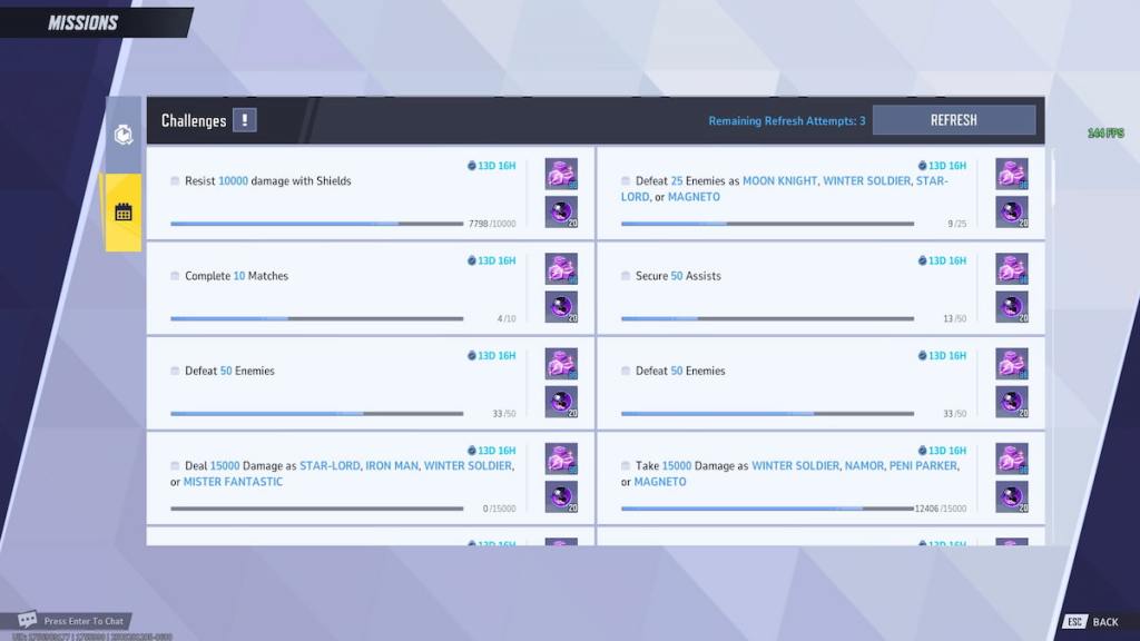 Marvel Rivals Galacta's Cosmic Adventure missions screen