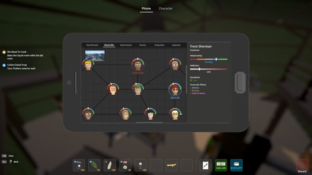 Screenshot of Westville contacts in Schedule 1