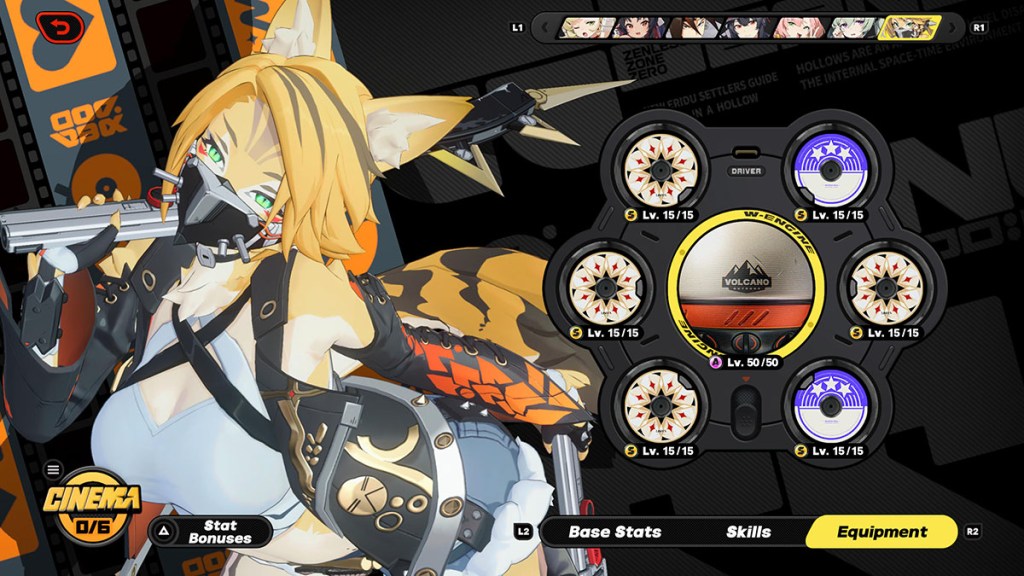 Pilchra, equipped with her best selection of Drive Discs. 