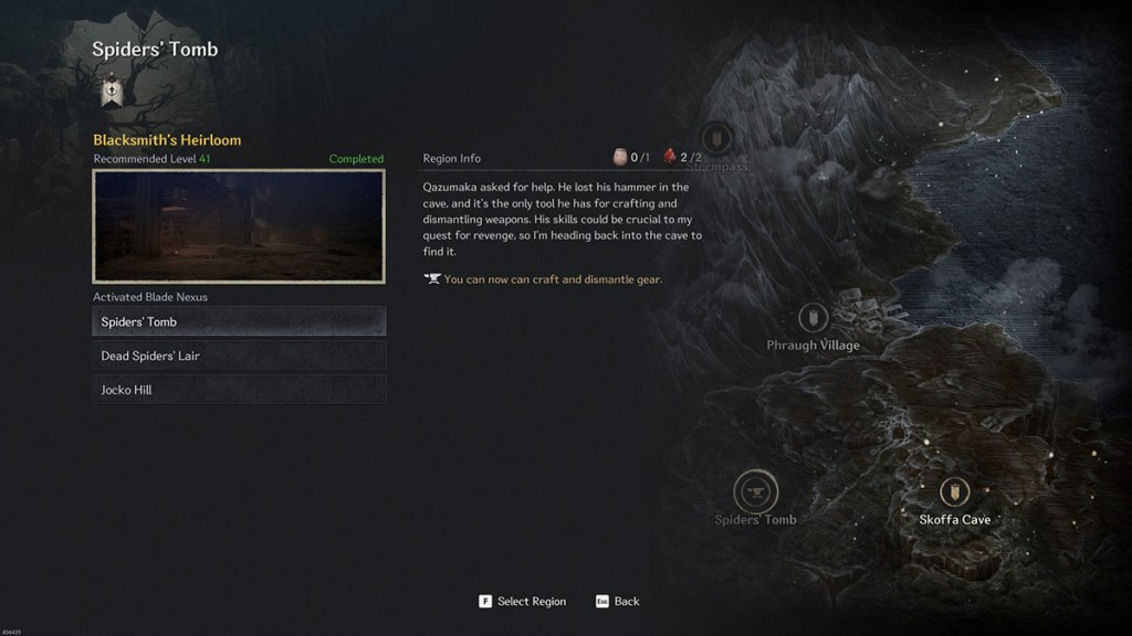 The Khazan mission screen for the blacksmith unlock quest