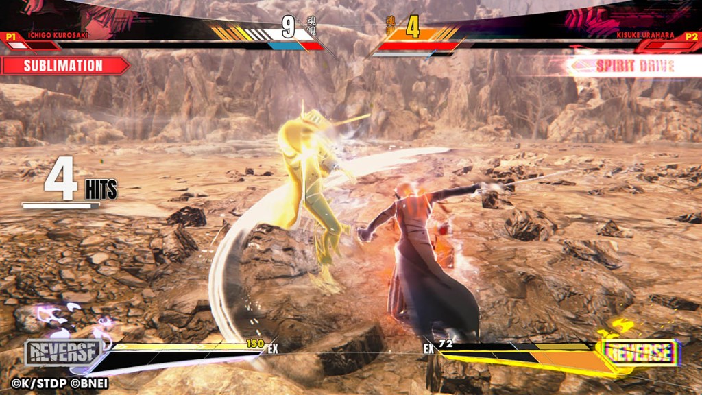 Half Hollow Mask Ichigo faces Kisuke Urahara.