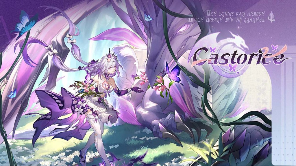 Castorice official art in a garden with butterflies
