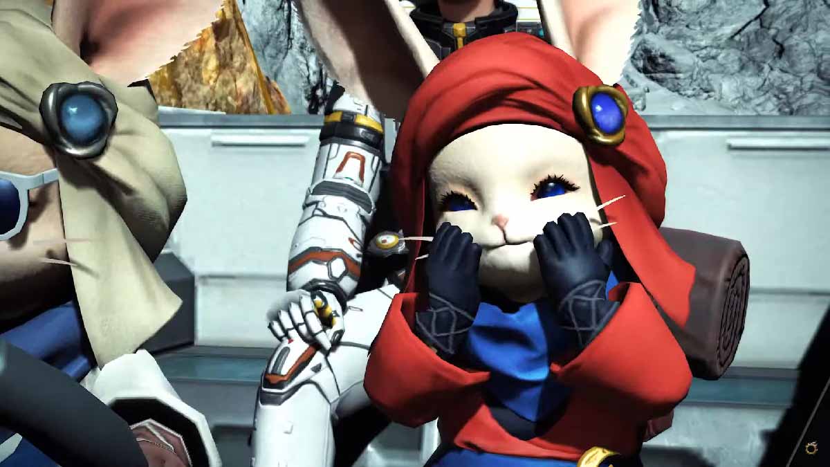 A Loporrit wearing red looking very happy