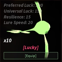 Lucky Bait in Fisch with the stats