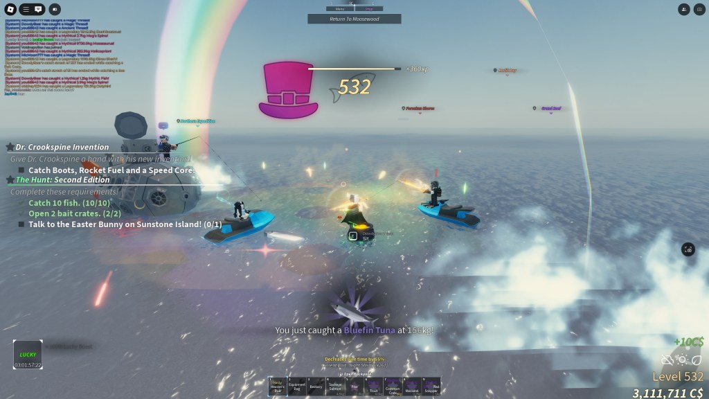 A Fisch player is fishing in the Lucky Pool