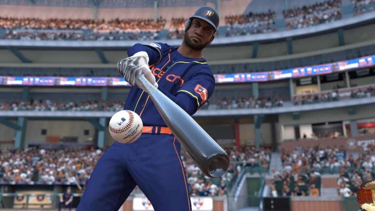 Image of Yordan Alvarez in MLB The Show 25 hitting a shot