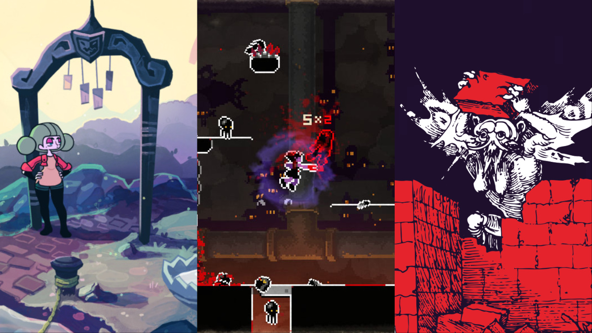 Collage from pictures of Tangle Tower, They Bleed Pixels, and Rosewood Abbey