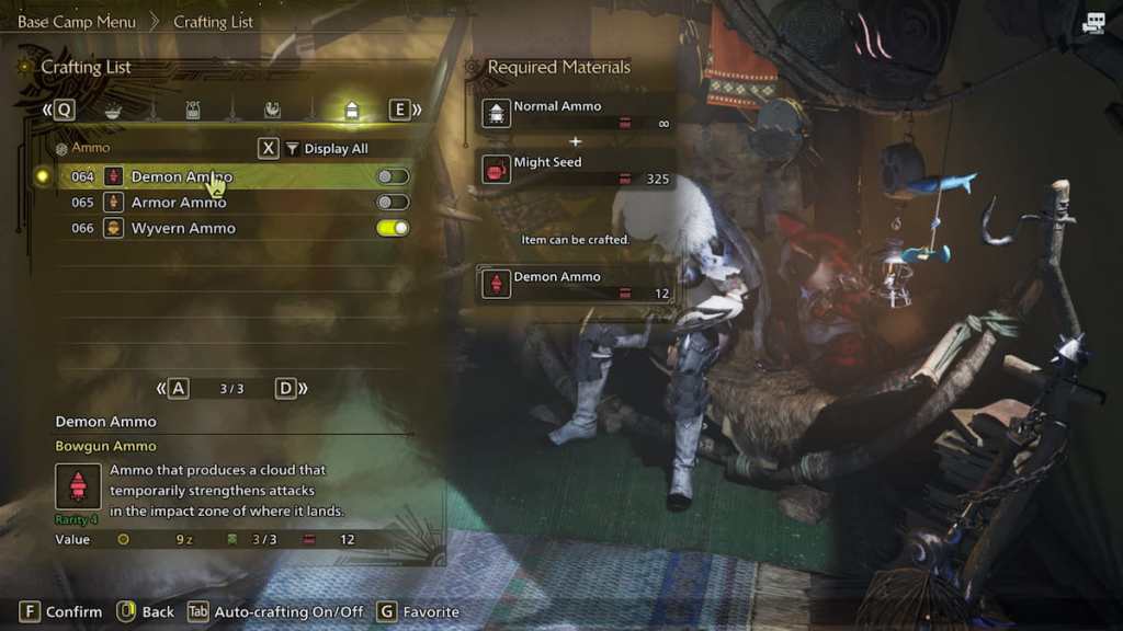 Ammo Crafting in Monster Hunter Wilds
