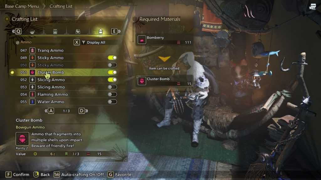 Ammo Crafting in Monster Hunter Wilds