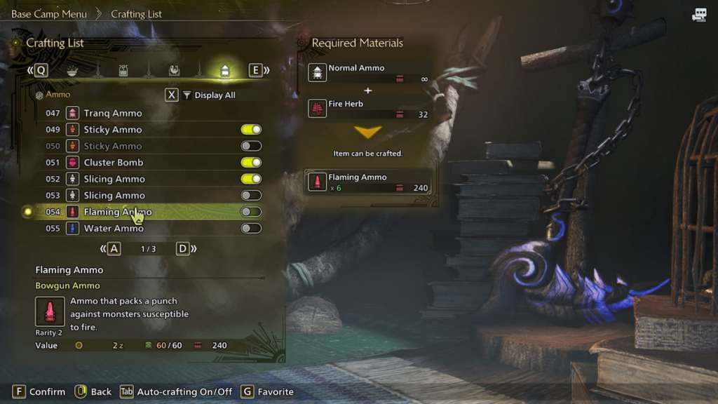 Ammo Crafting in Monster Hunter Wilds