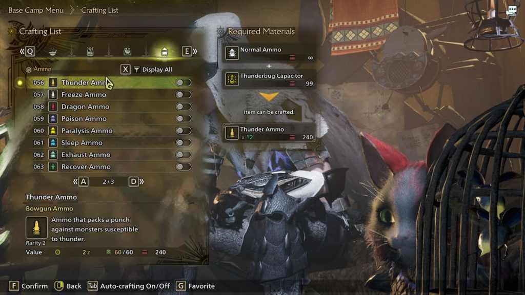 Ammo Crafting in Monster Hunter Wilds