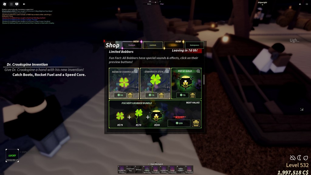 New bobbers during St. Patrick's Day event in Fisch