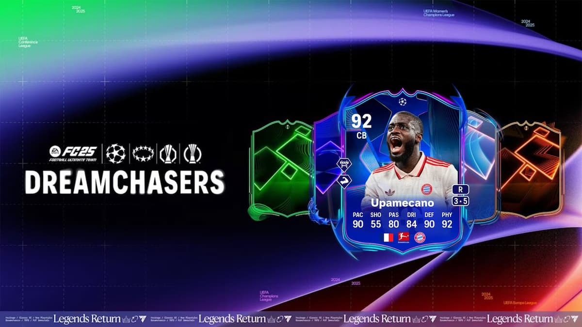 Dayot Upamecano Dreamchasers SBC card in EA FC 25