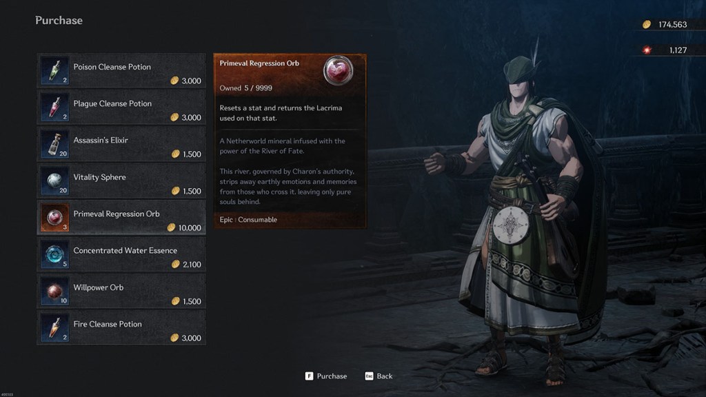 The Bard vendor with his Primeval Progression Orb for sale