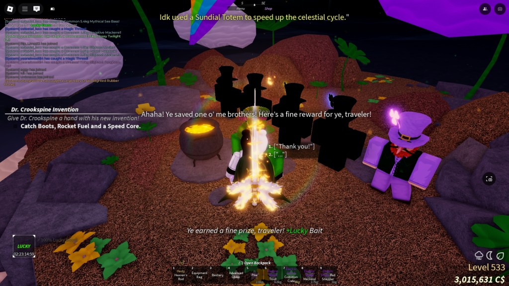 A Fisch player has revived a Leprechaunt