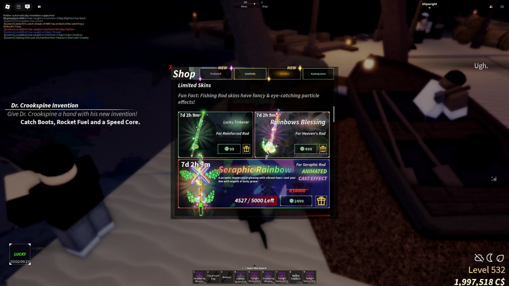 St. Patrick's Day event new rod skins in Fisch