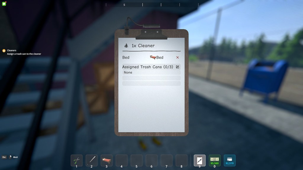 A worker clipboard page in Schedule 1.