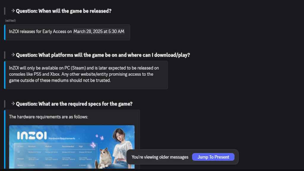 Image of official InZOI Discord