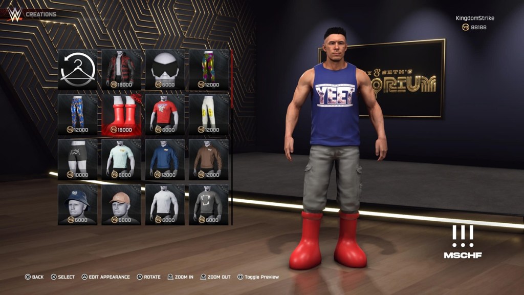 Seth Rollins' notorious boots in WWE 2K25
