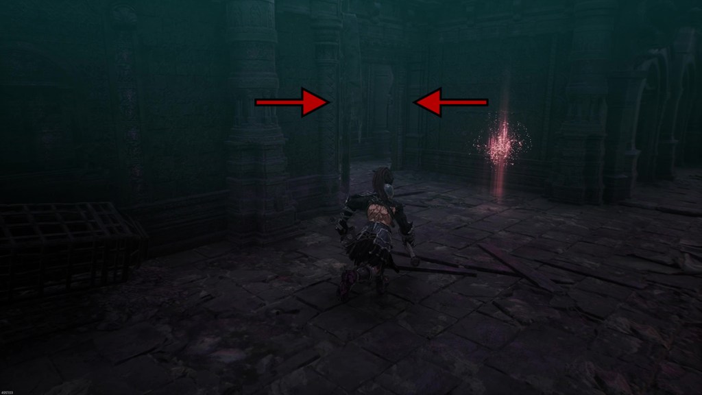 A small passageway in the Sinister Prison