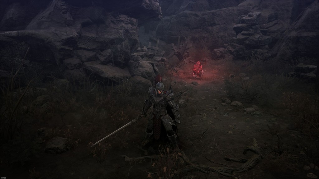 A Soulstone among rocks