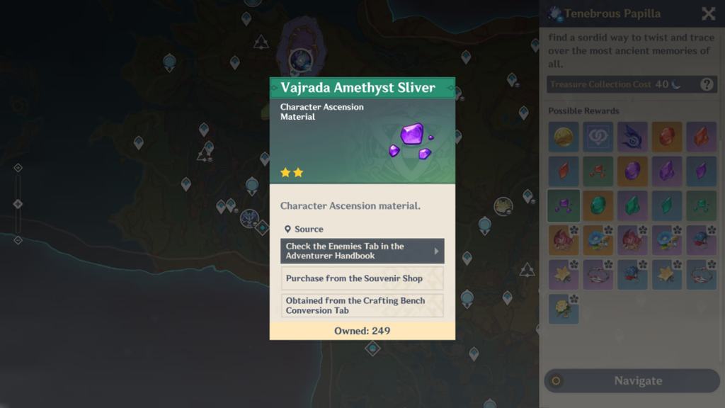 Vajrada Amethyst Silver is Varesa's ascension material.