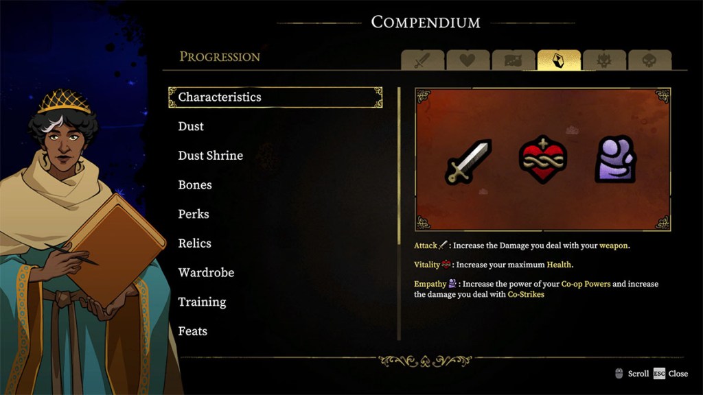 The Compendium in 33 Immortals, explaining how Empathy works. 