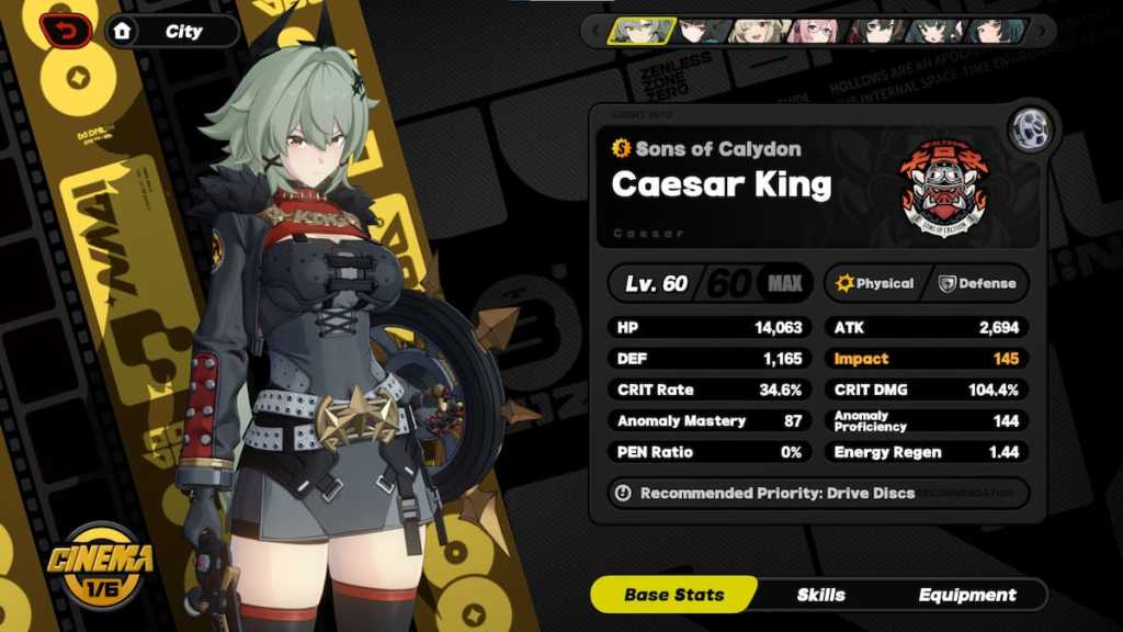 Caeser in Zenless Zone Zero