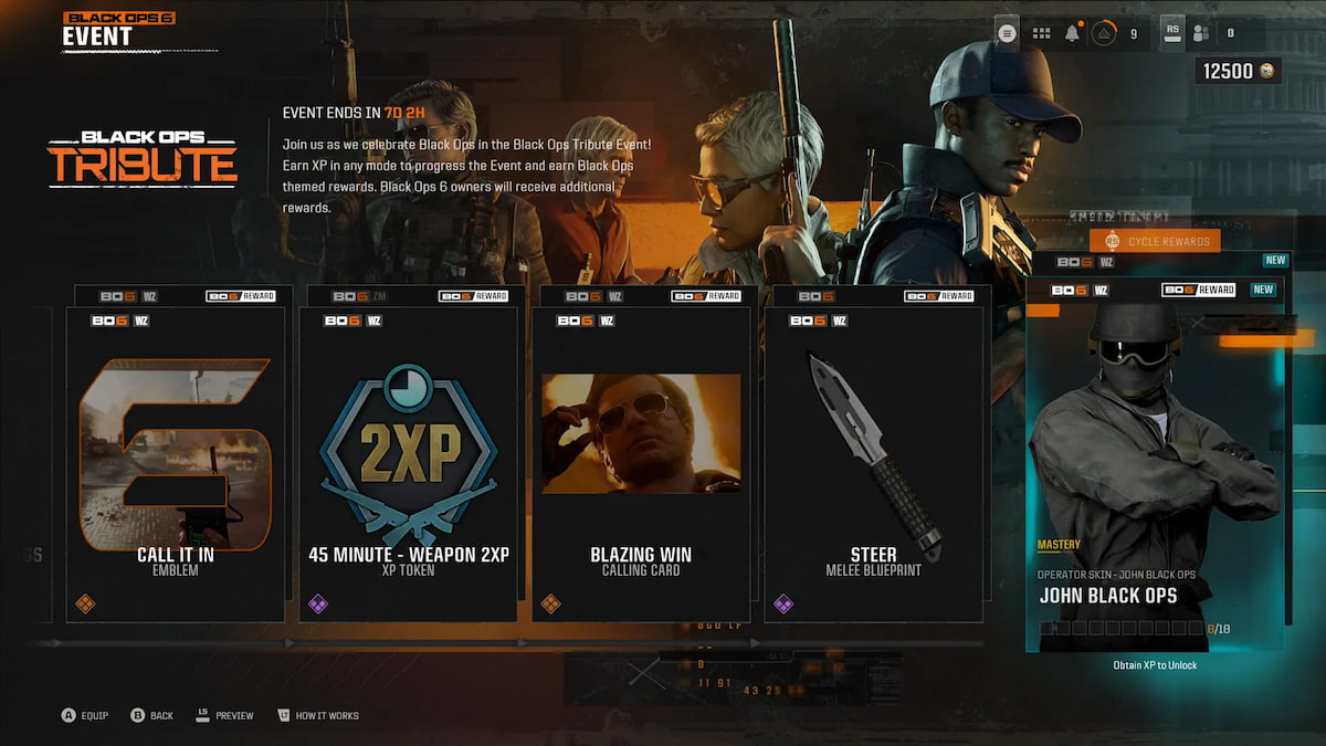 Black Ops Tribute event rewards