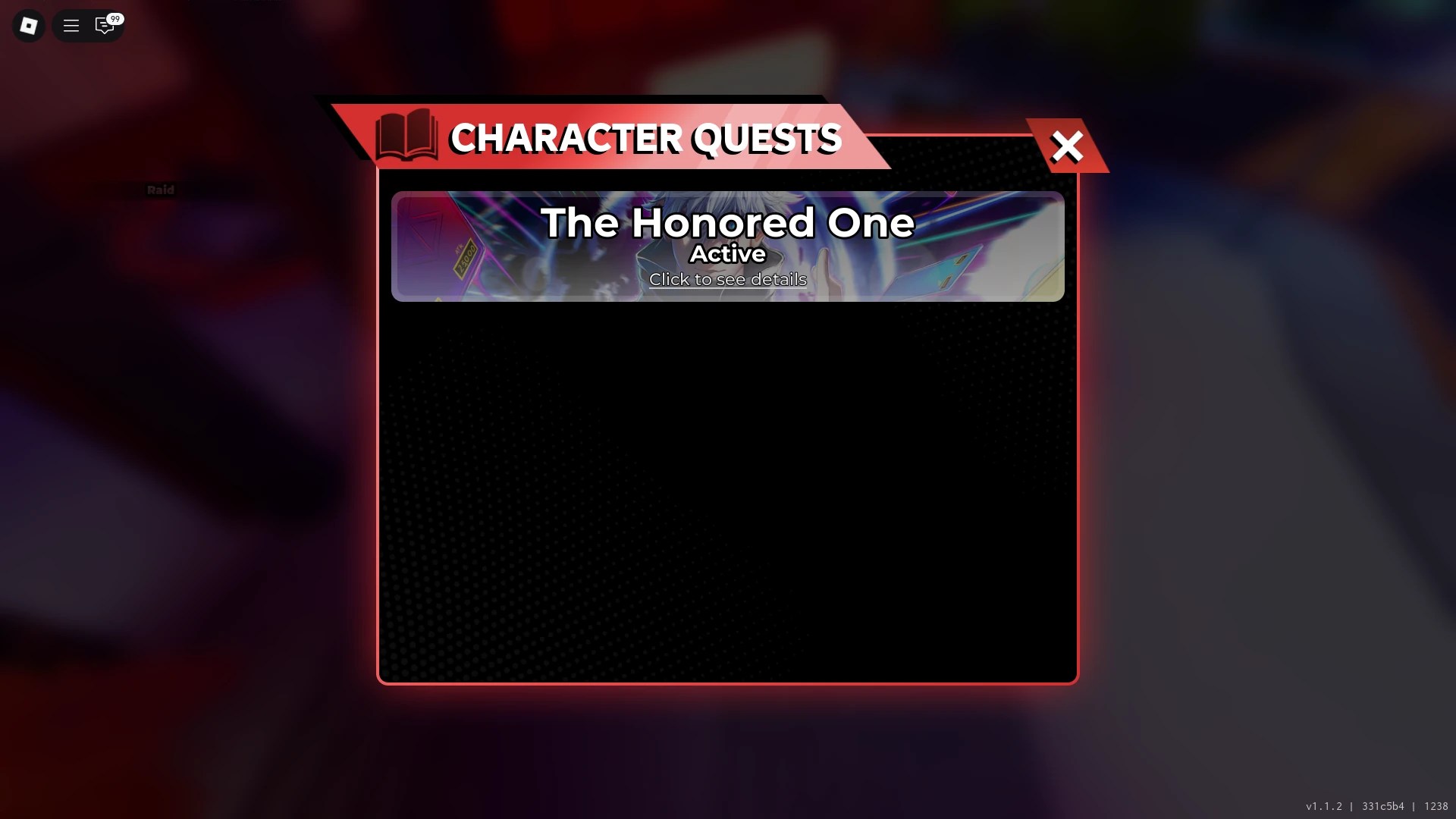 Preview of the available character card quests in the Anime Card Clash Roblox experience