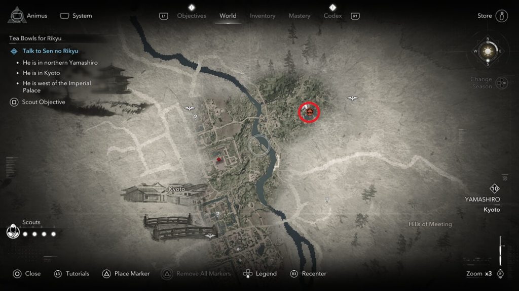 Assassin's Creed Shadows screenshot of the Kuji-kiri location: Ginkakuji Garden.