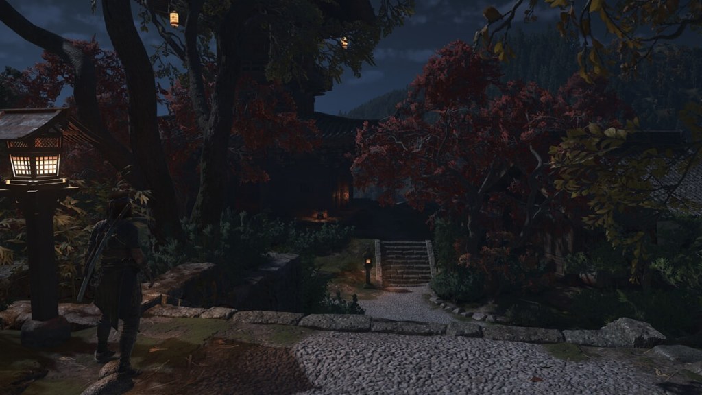 Assassin's Creed Shadows screenshot of the Kuji-kiri location: Nyoirinji Footpath.