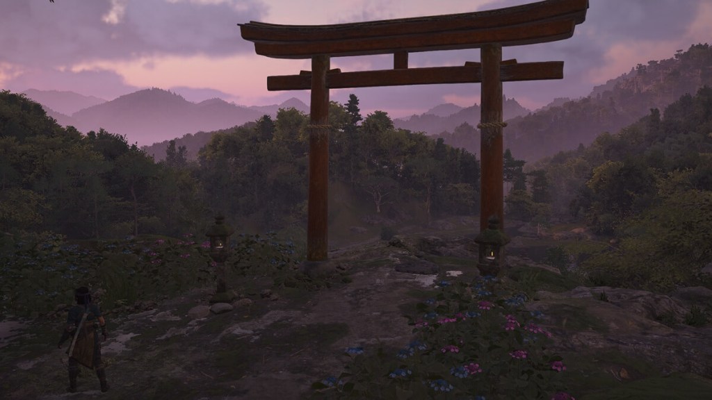 Assassin's Creed Shadows screenshot of the Kuji-kiri location: Three Trunked Tree.