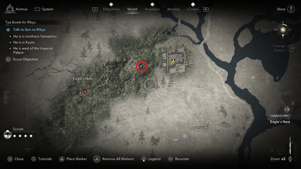 Assassin's Creed Shadows screenshot of the Kuji-kiri location: Cliffs of Thought.