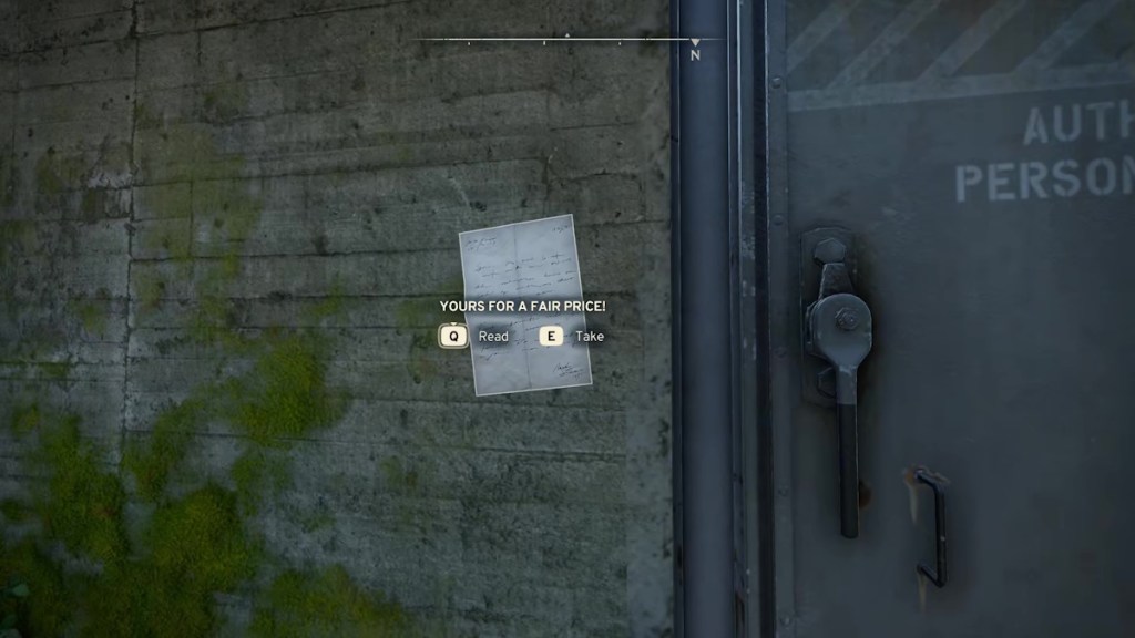 Atomfall - Sewer Tunnel key locaiton - Note for key