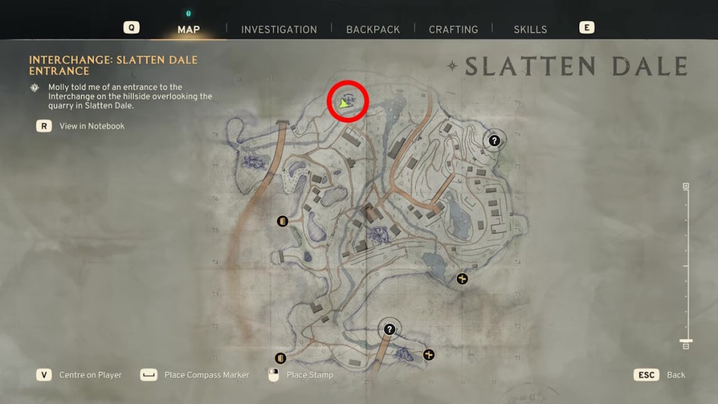 Molly's camp on the map