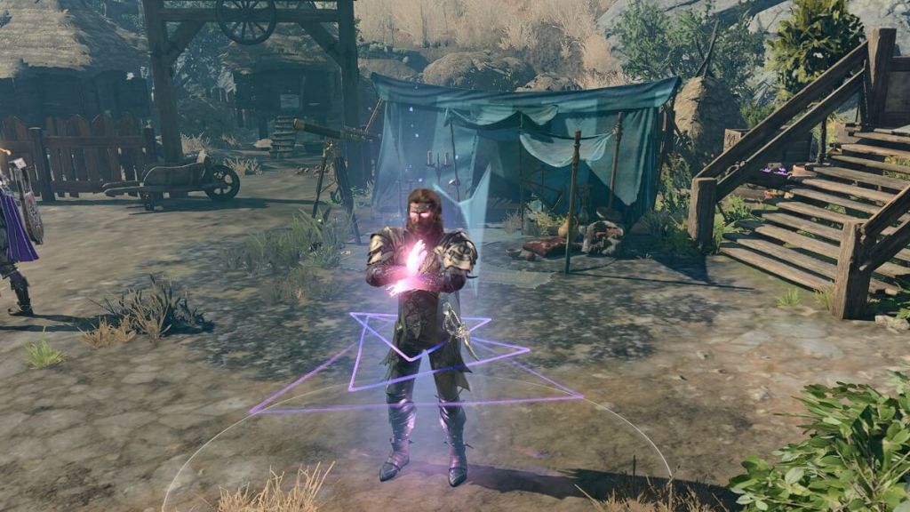 Baldur's Gate 3 screenshot of Gale performing magic.