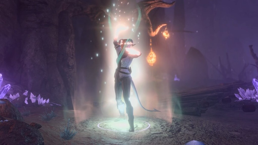 Baldur's Gate 3 screenshot of the Death Domain Cleric in battle.