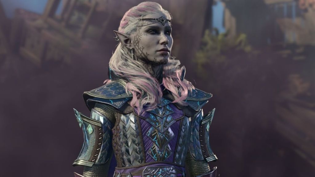 Baldur's Gate 3 screenshot of the Tav surrounded by shadow.