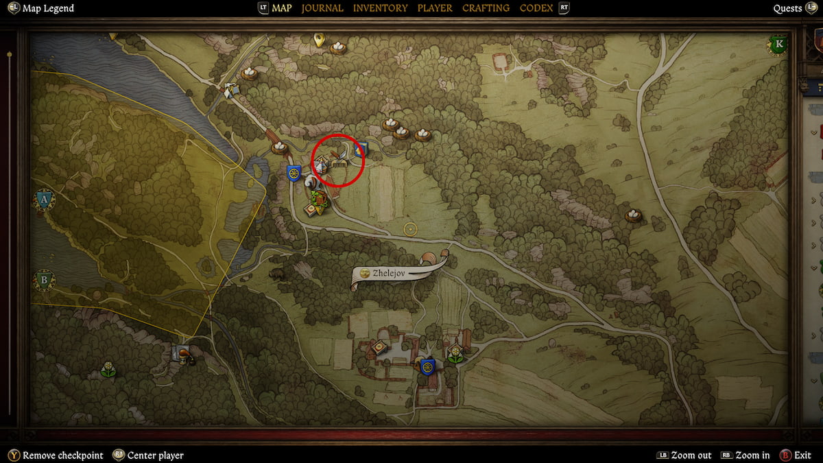 Comb icon near Zhelejov location