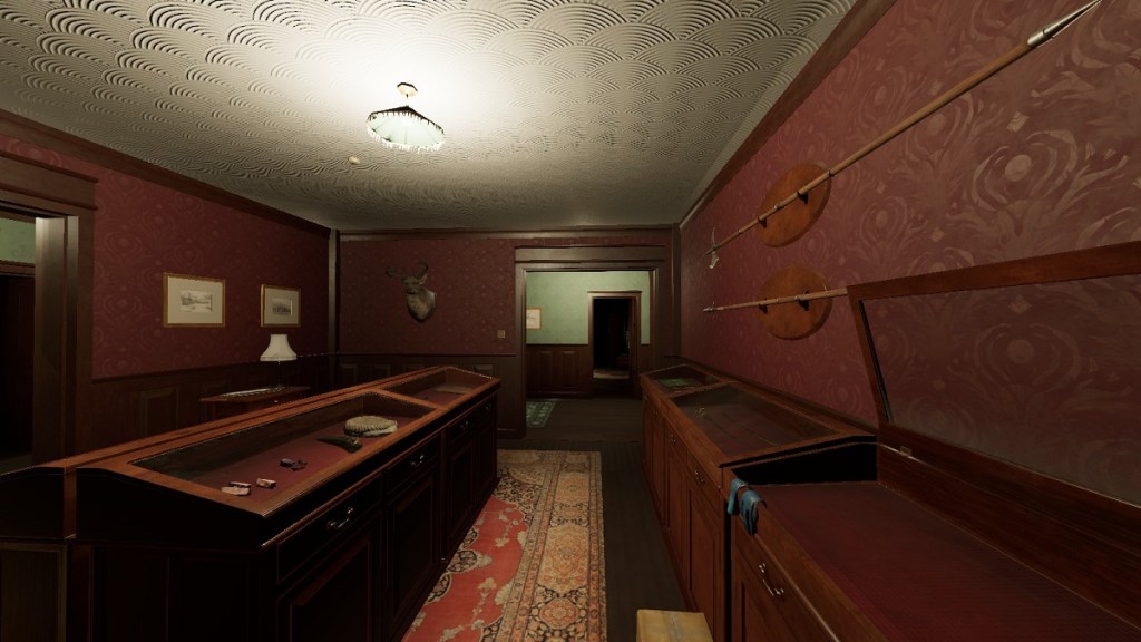 Phasmophibia: the new trophy room in Bleasdale Farmhouse.