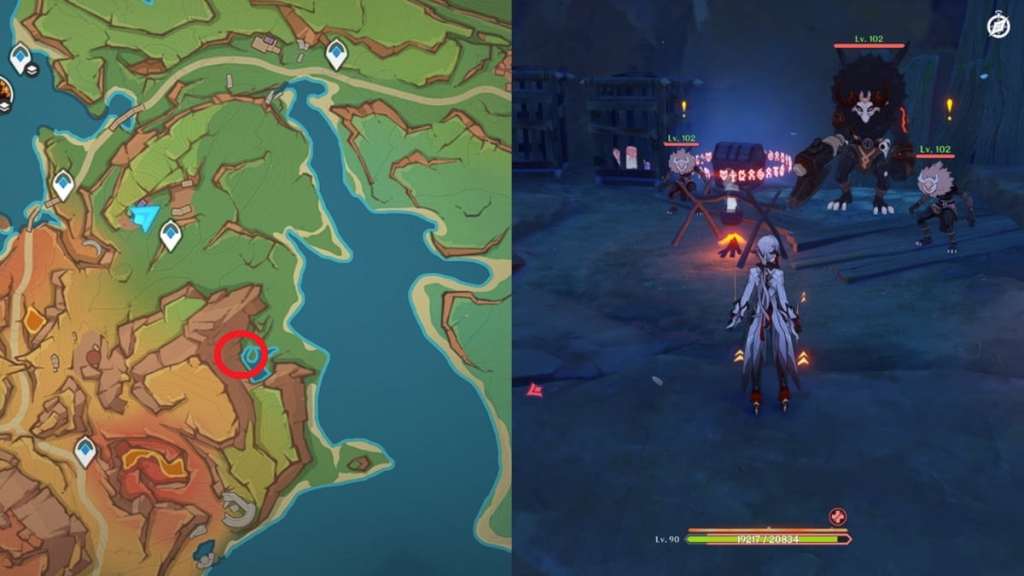 urubamba tatankasaur inside a cage and its location