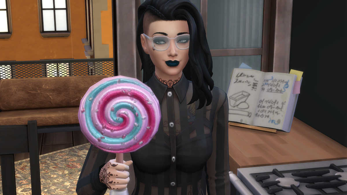 Sim and a Lollipop in The Sims 4