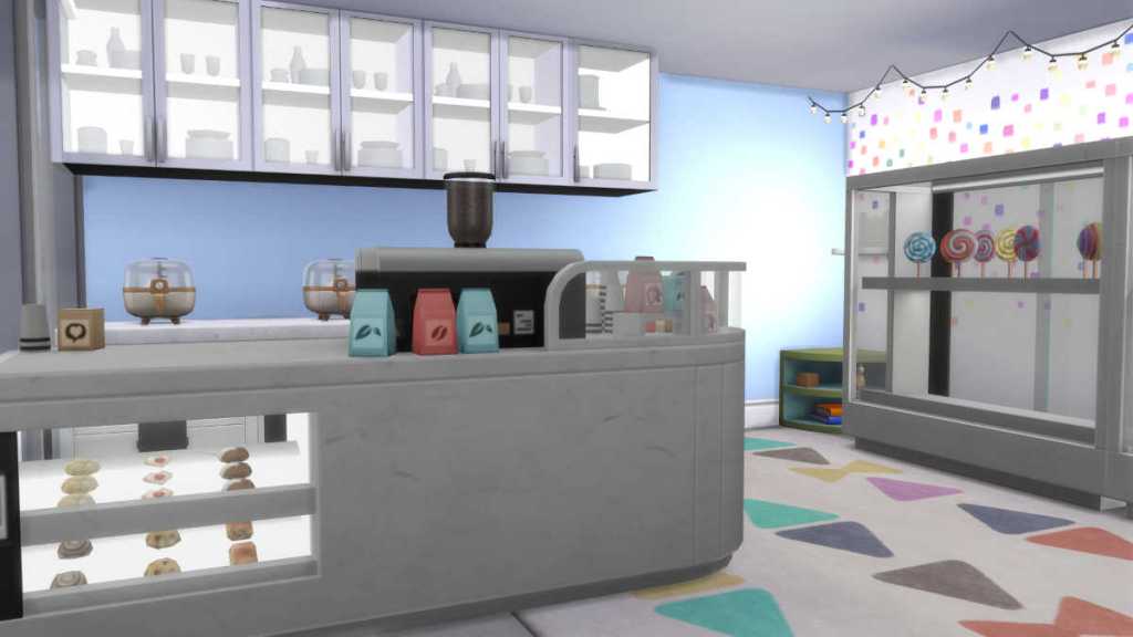 A Candy Store created in The Sims 4: Businesses and Hobbies