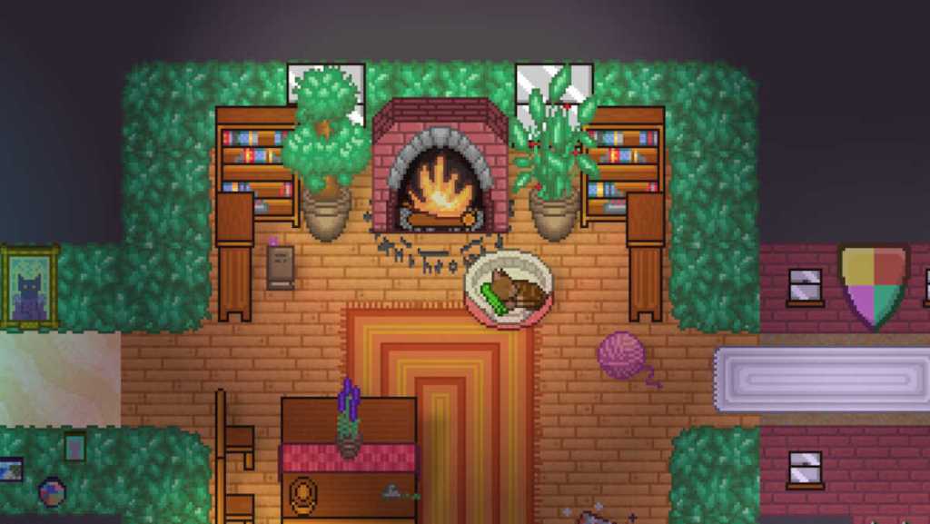 Cat asleep in bed in Cattails: Wildwood Story