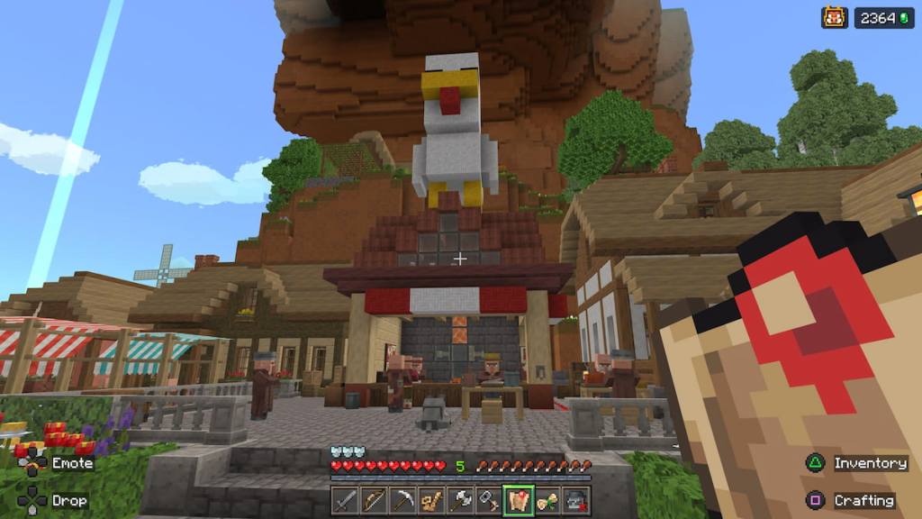 Chicken shop in Midport Village in A Minecraft Movie live event